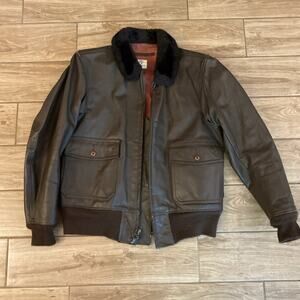 VTG Military Leather Jacket Flyers Mens 42 Brown USN G-1 MIL-J-7823E(AS) Cooper